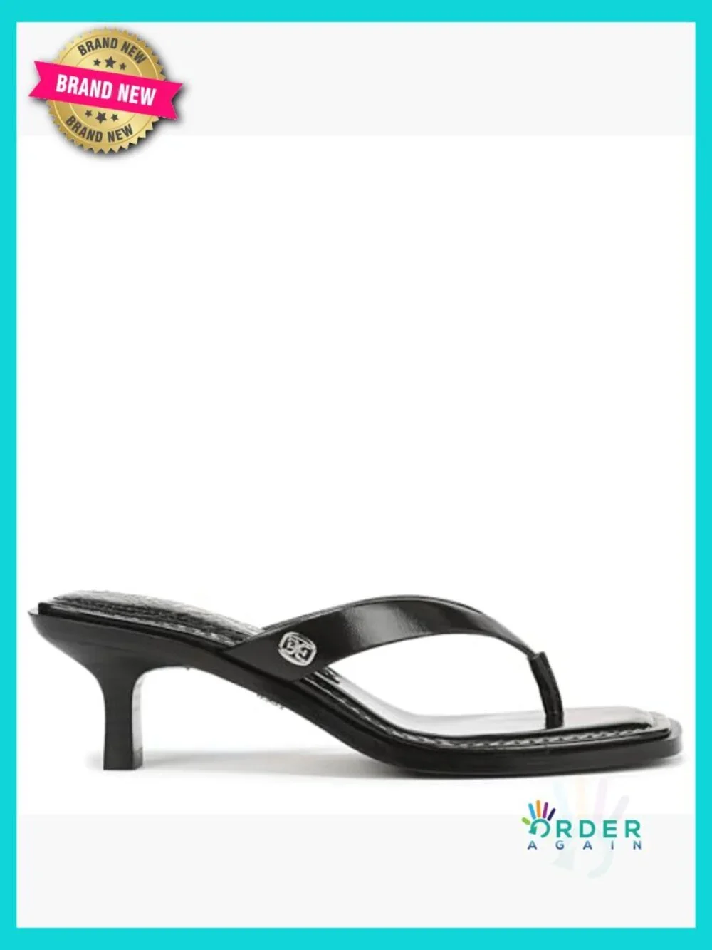 Kitten Heel Thong Sandals Slide Square Toe Slip On Dressy Casual Chic